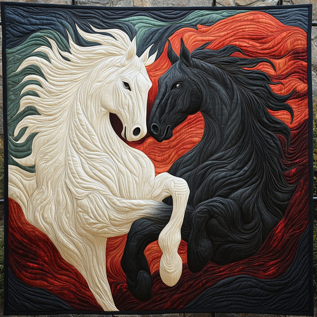 Equine Elegance Quilted Blanket Equestrian Birthday Gifts