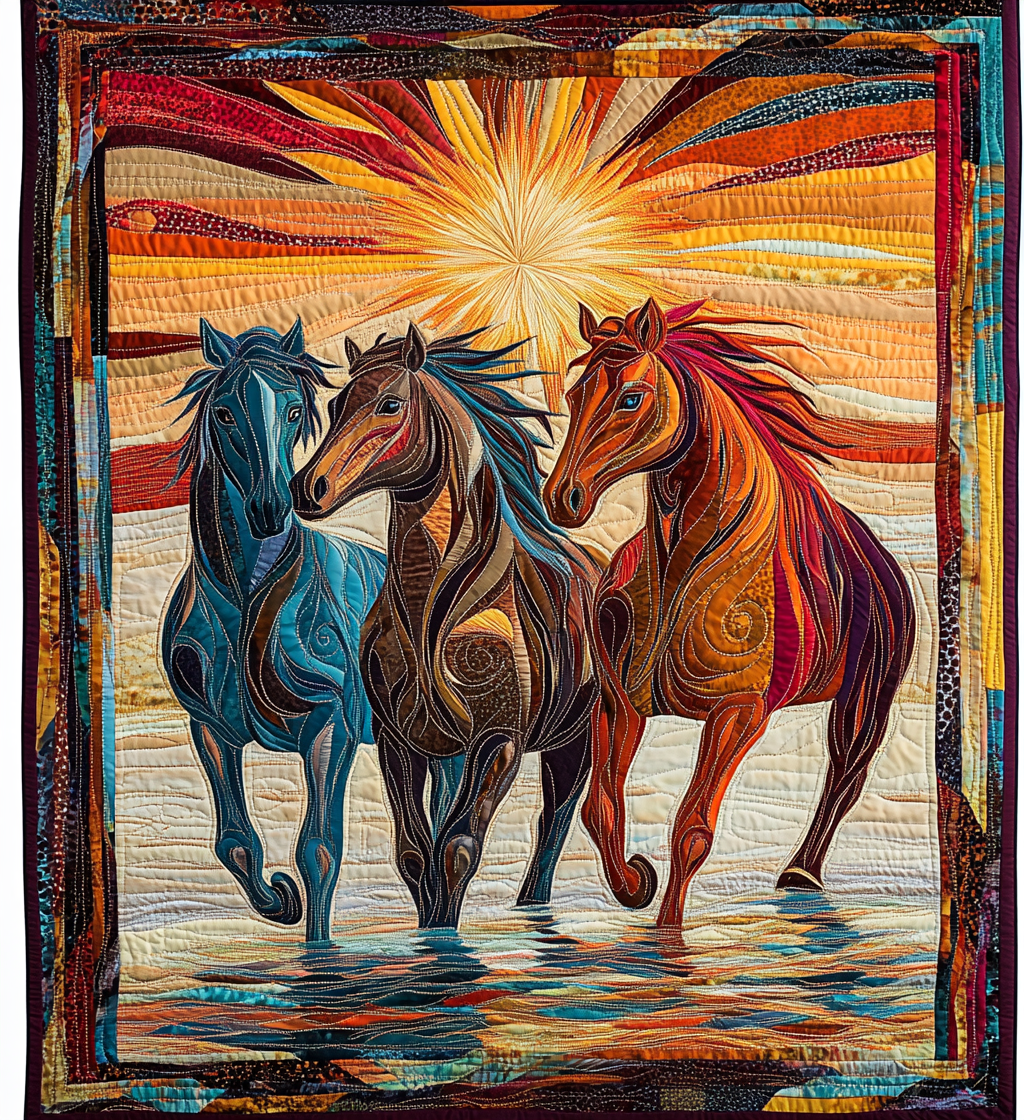 Equine Elegance Quilted Blanket Horse Present Ideas