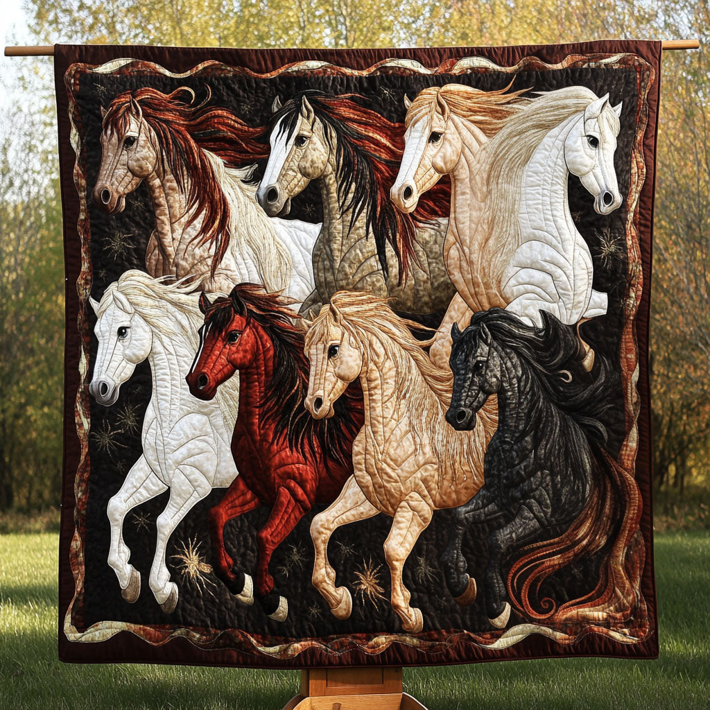 Equine Harmony Quilted Blanket Christmas Room Decor Birthday Present Ideas For Horse Lover