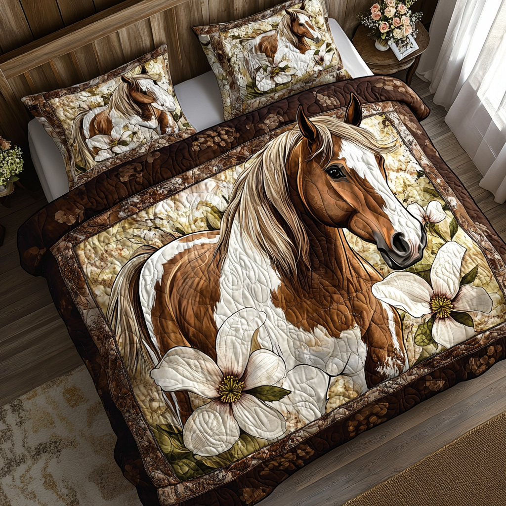 Equine Majesty Quilted Bedding Set Bedroom Decor Ideas Gifts For A Horse Person