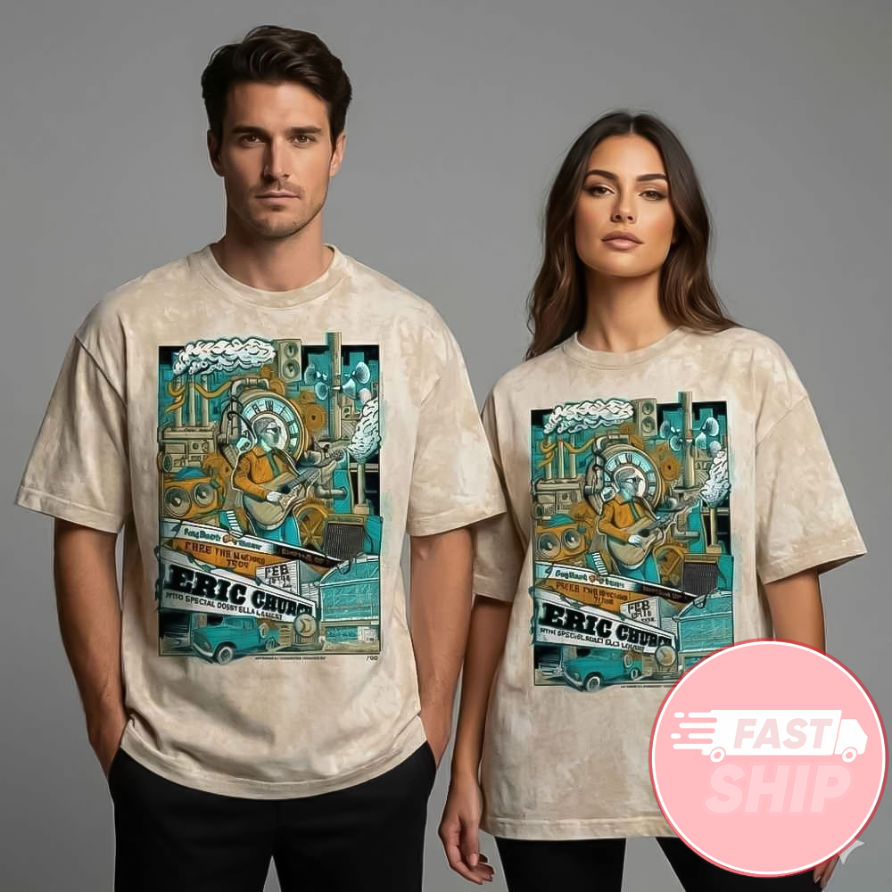 Eric Church Free The Machine Tour 2026 At Buffalo NY KeyBank Center February 13 2026 Poster T-Shirt