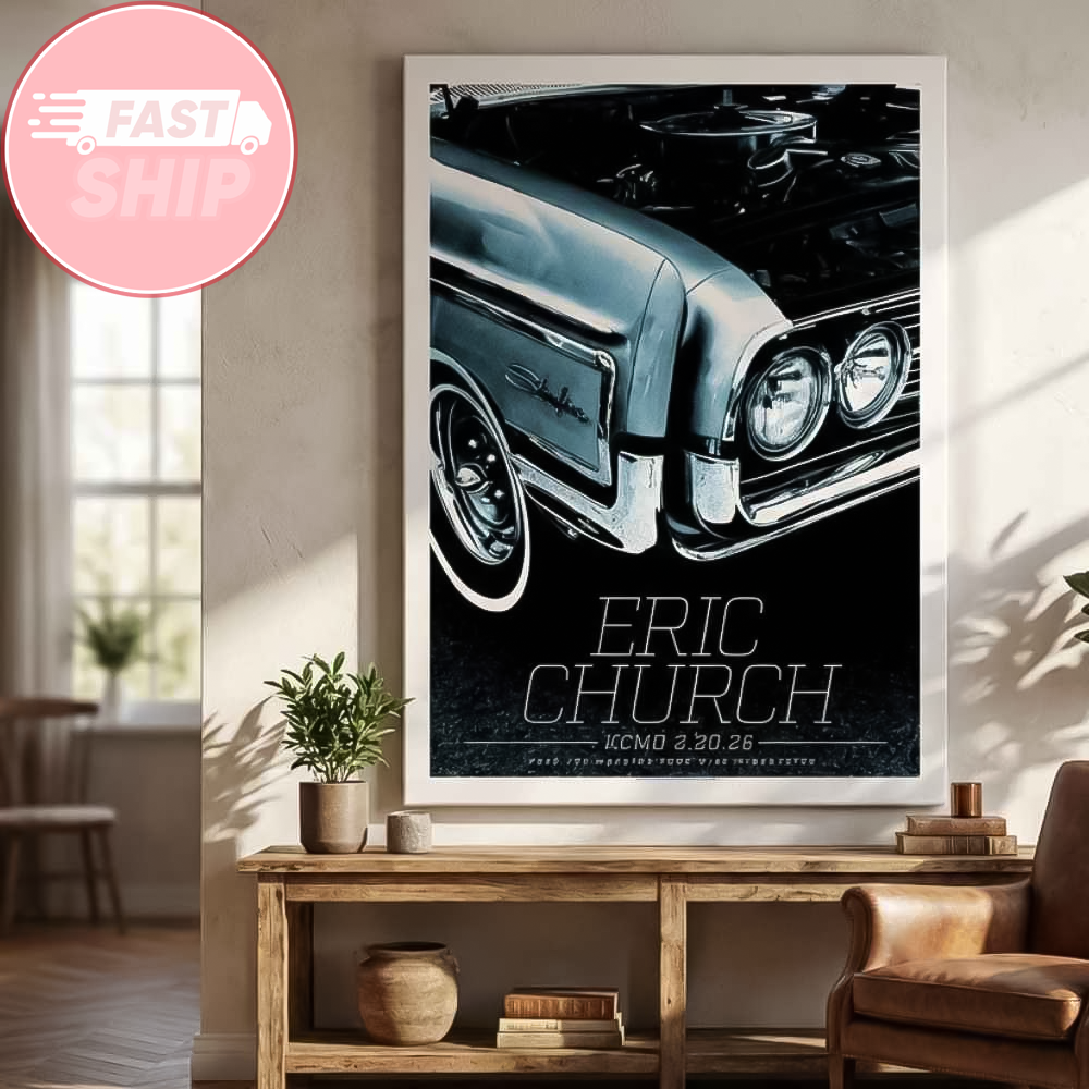 Eric Church Free The Machine Tour 2026 Kansas City MO T-Mobile Center Poster Tour Event Poster