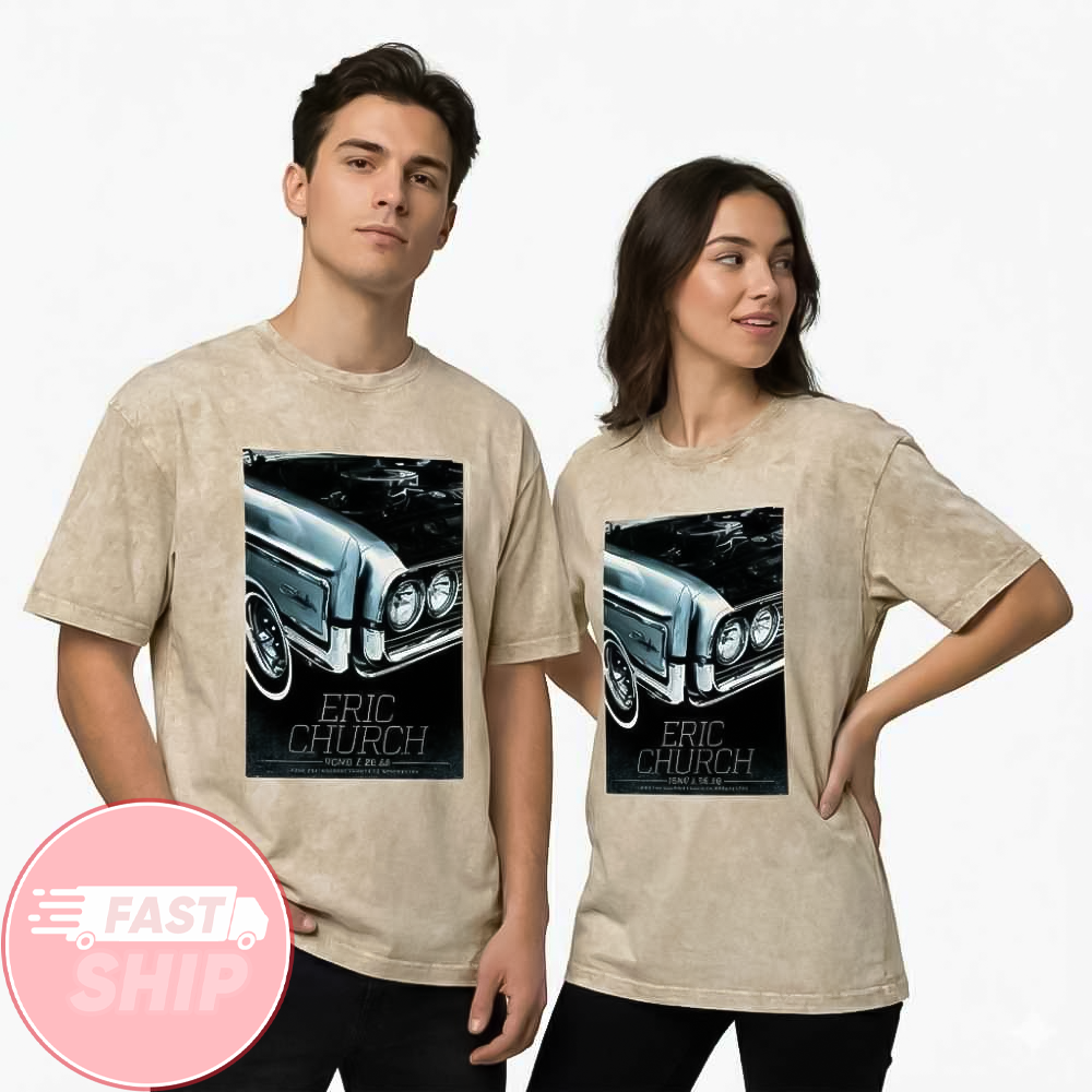 Eric Church Free The Machine Tour 2026 Kansas City MO T-Mobile Center Poster Tour Event Washed T-Shirt