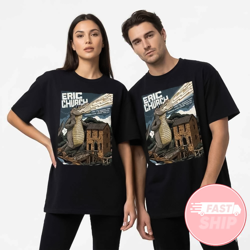 Eric Church Free The Machine Tour 2026 North Little Rock Stop Event Poster Feb 19 2026 T-Shirt