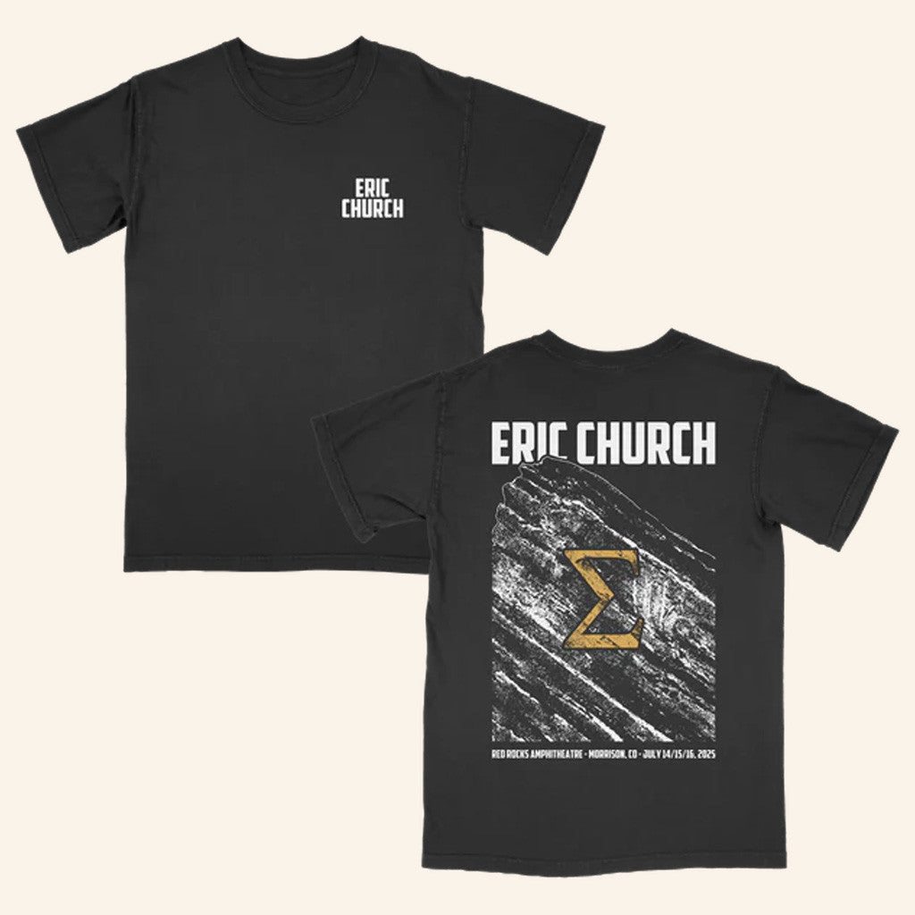 Eric Church Merch Red Rocks Event Black T-Shirt Best Gifts For Boyfriend
