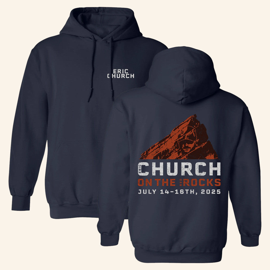 Eric Church Merch Red Rocks Event Navy Hoodie Best Gifts For Boyfriend Eric Church Merch Red Rocks Event Navy Hoodie Best Gifts For Boyfriend