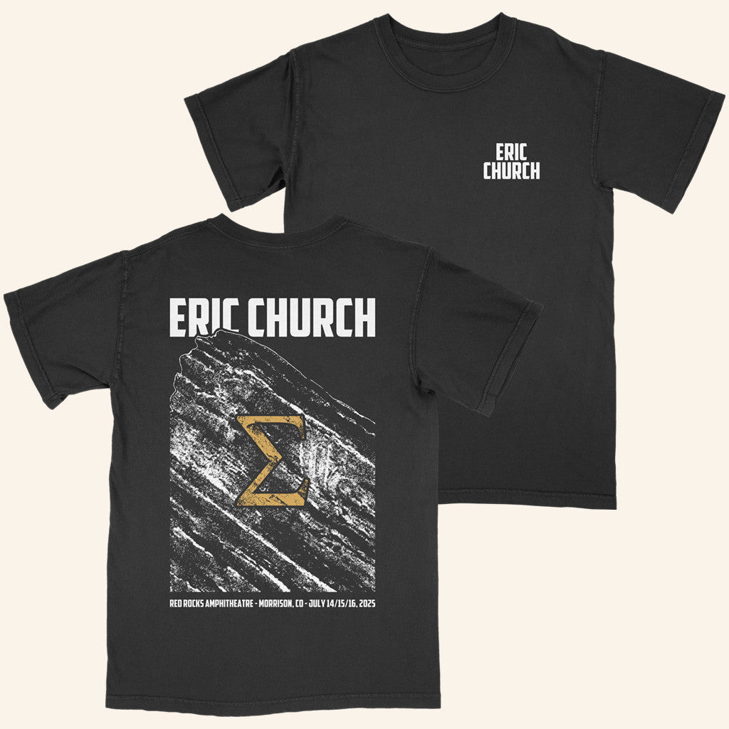 Eric Church Merch Red Rocks Event T-Shirt Black Gifts For Dad