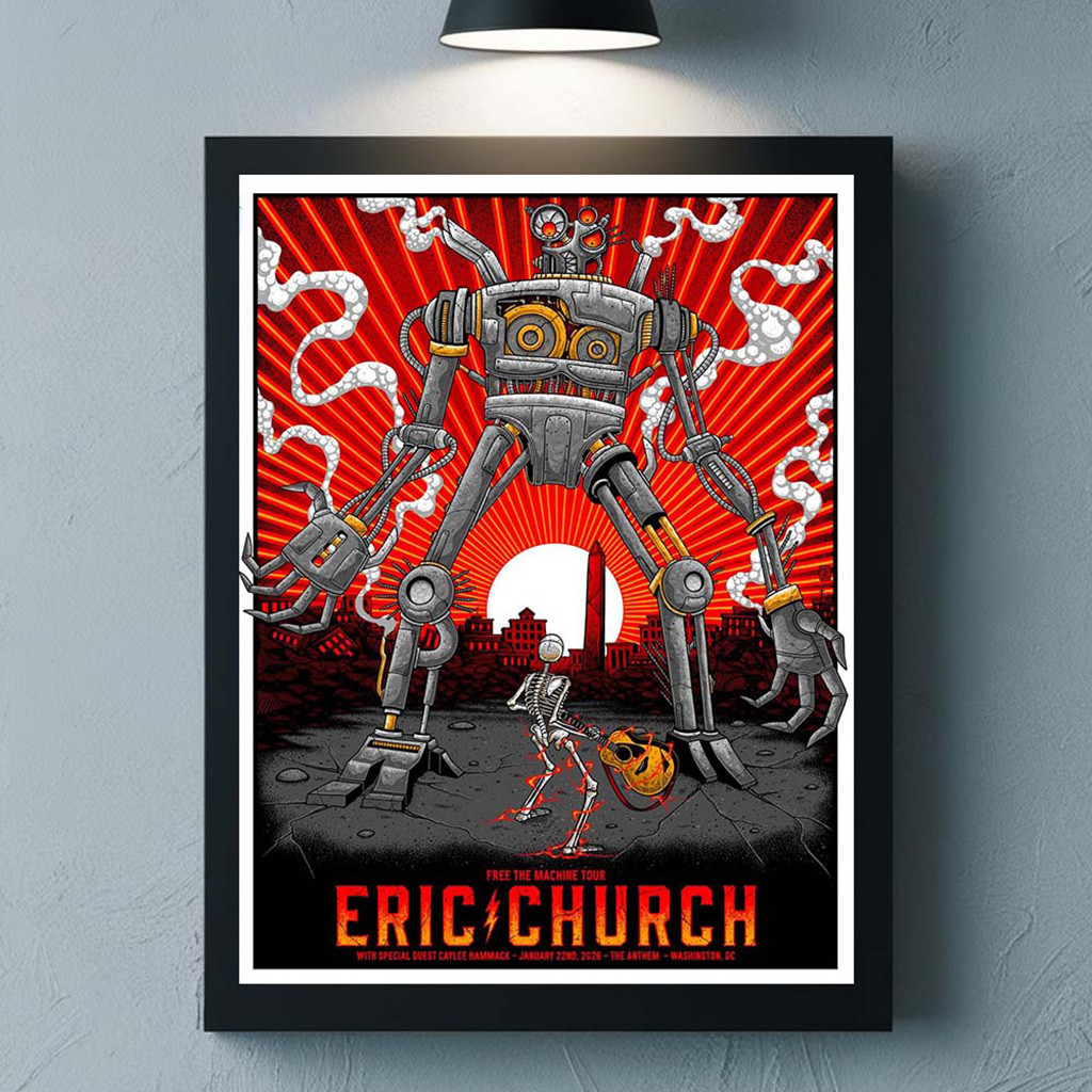Eric Church Washington DC 2026 Night 1 Venue Poster Free The Machine Tour At The Anthem On January