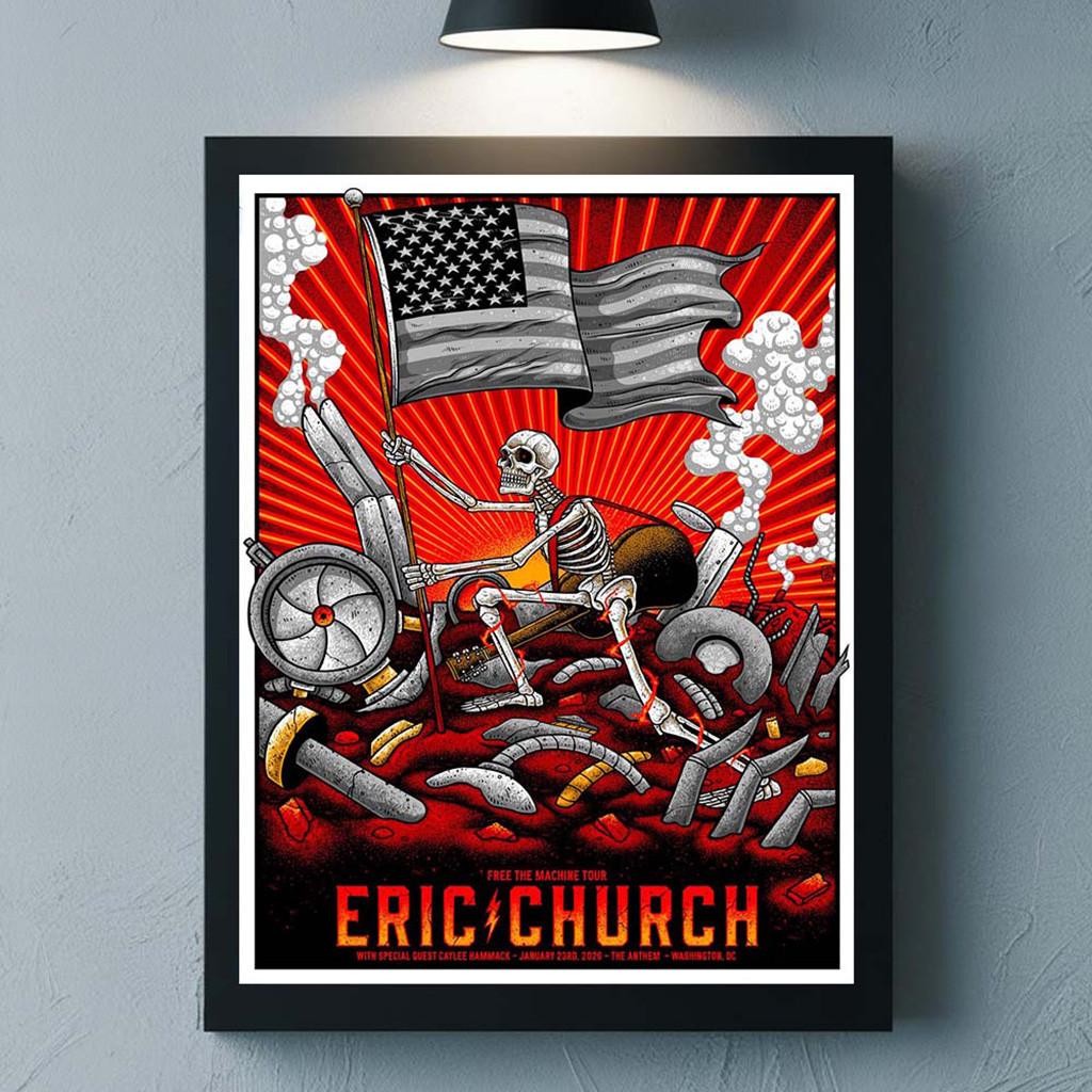 Eric Church Washington DC 2026 Night 2 Venue Poster Free The Machine Tour At The Anthem On January