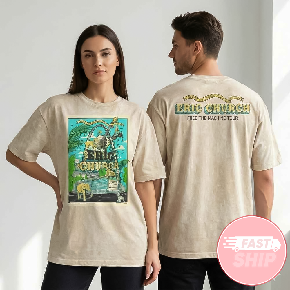 Eric Church With 49 Winchester Free The Machine Tour On Feb 21 2026 At Enterprise Center St Louis Event Washed T-Shirt