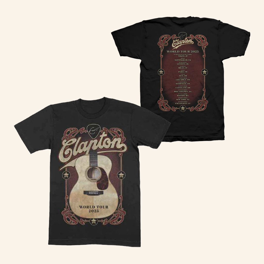 Eric Clapton Merch Martin 2025 Tour T-Shirt Music Lover Gifts For Him Eric Clapton Merch Martin 2025 Tour T-Shirt Music Lover Gifts For Him