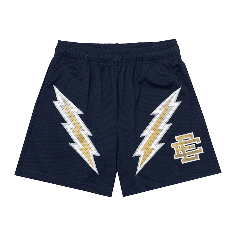 Eric Emanuel Navy Bolt Shorts EE Merch Gift Idea for Boyfriend Casual Streetwear