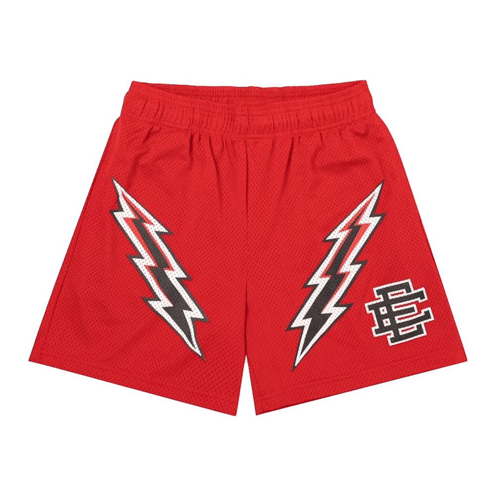 Eric Emanuel Red Bolt Shorts EE Merch Present for Boyfriend Summer Gift Shorts