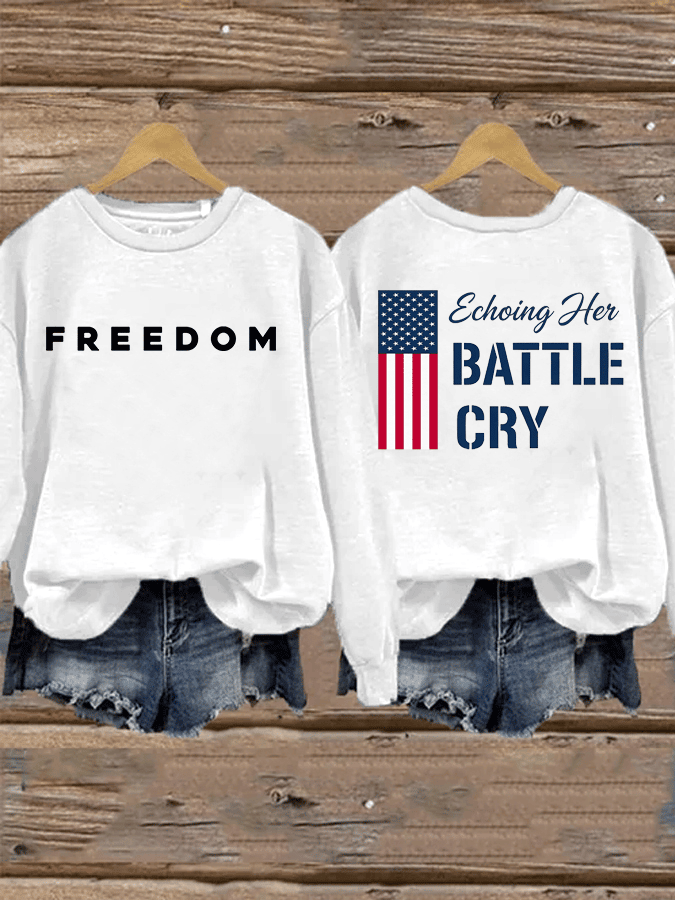 Erika Kirk Freedom Sweatshirt Echoing Her Battle Cry Memorial Charlie Kirk Clothing