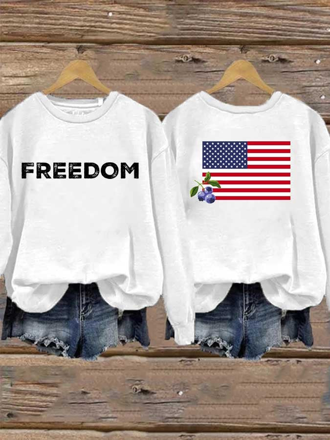 Erika Kirk Freedom Sweatshirt Red White Blueberries Memorial Charlie Kirk Merch