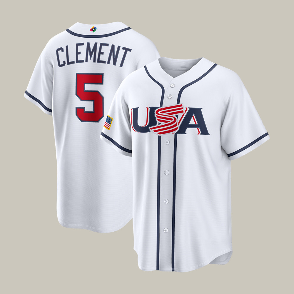 Ernie Clement USA Baseball World Baseball Classic 5 Jersey USA Baseball National Team Shirt