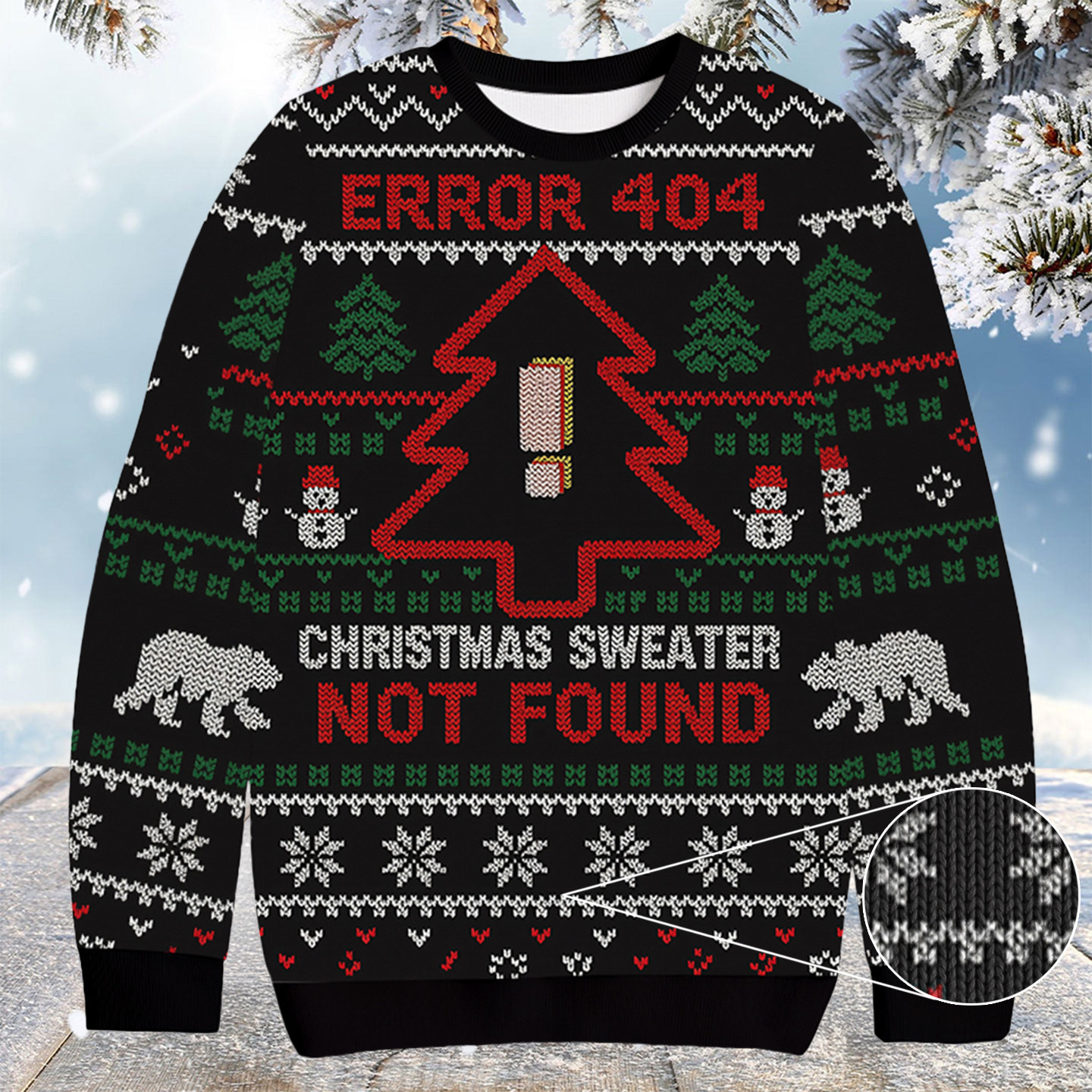 Error 404 Funny Christmas Ugly Sweater Cute Xmas Apparel Gift Ideas For Grown Son