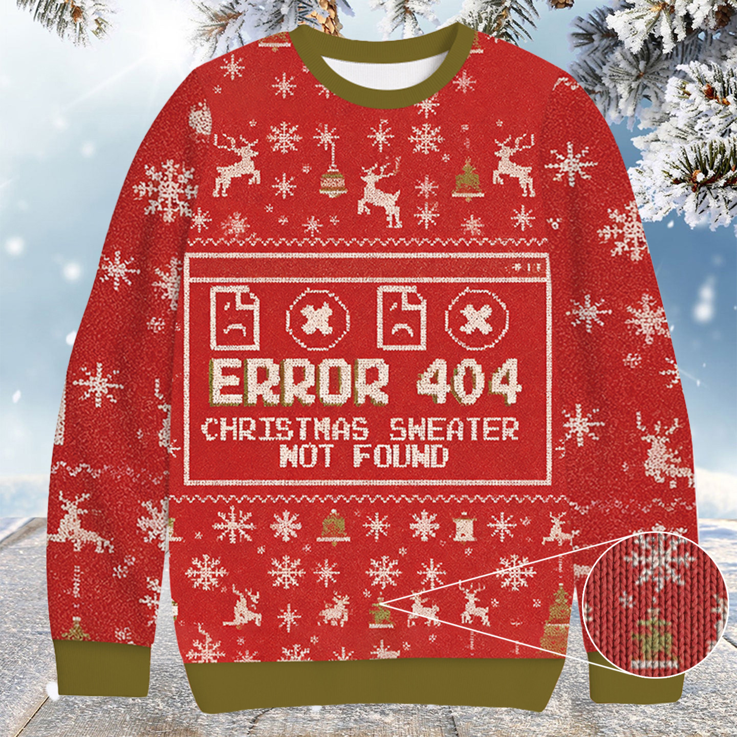 Error 404 Not Found Christmas Ugly Sweater Christmas Gifts For Adult Son