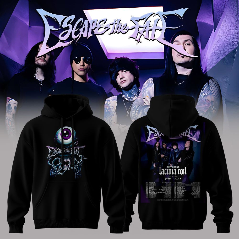 Escape The Fate Sleepless Empire Tour Hoodie Escape The Fate Merch Gifts For Rock Fans