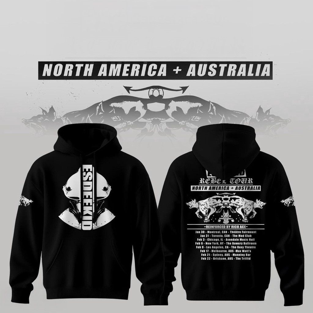 EsDeeKid Merch EsDeeKid The Rebel Tour 2026 Black Hoodie Best Gifts For Husband EsDeeKid Merch EsDeeKid The Rebel Tour 2026 Black Hoodie Best Gifts For Husband