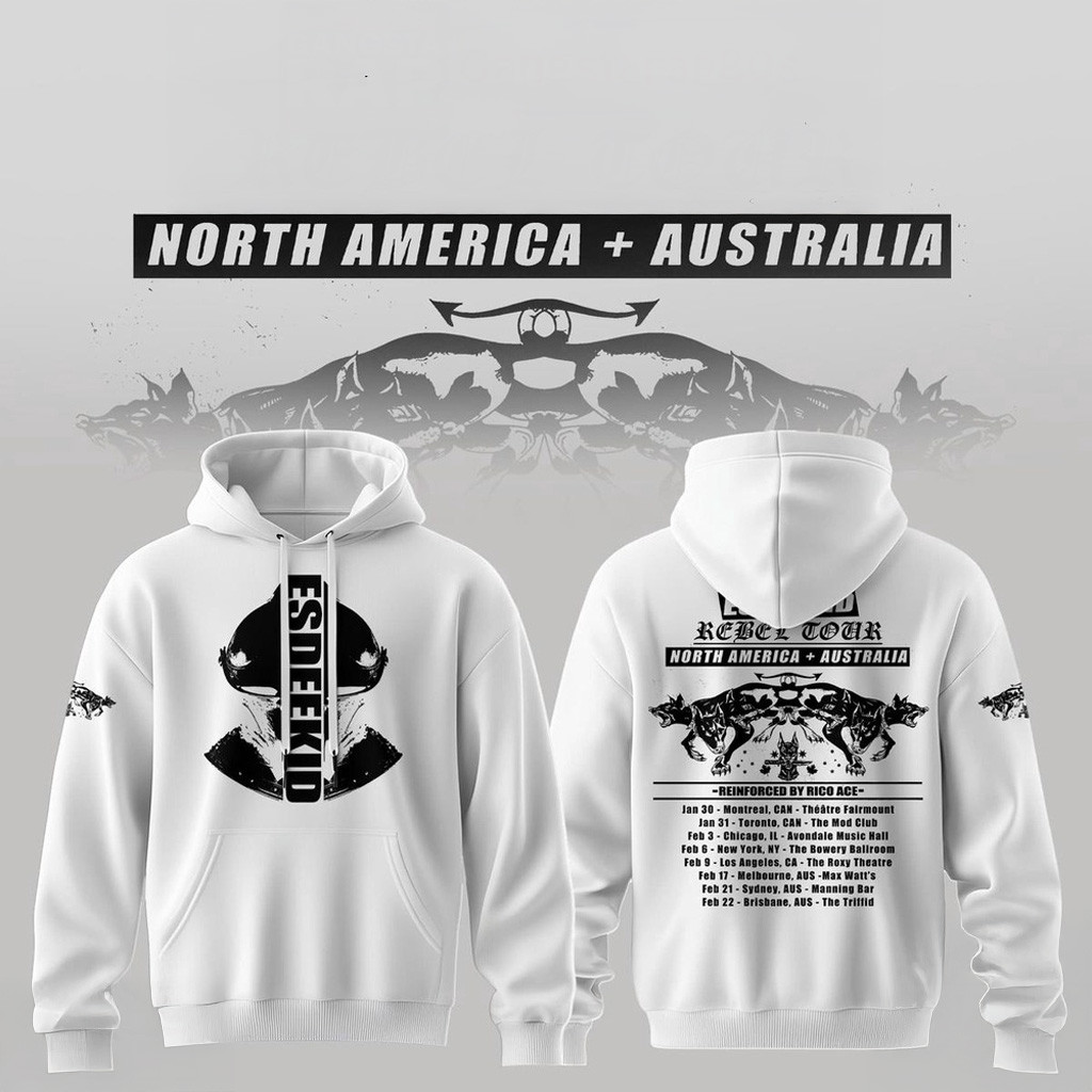 EsDeeKid Merch EsDeeKid The Rebel Tour 2026 White Hoodie Xmas Presents For Brother EsDeeKid Merch EsDeeKid The Rebel Tour 2026 White Hoodie Xmas Presents For Brother