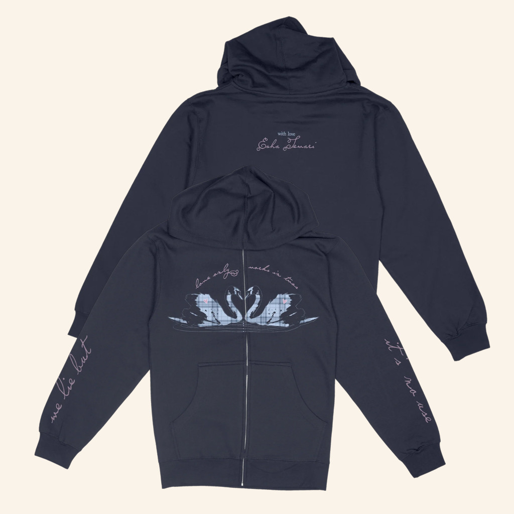 Esha Tewari Merch In Twos Zip Hoodie With Love Esha Tewari Hoodie Gift Ideas For Music Lovers