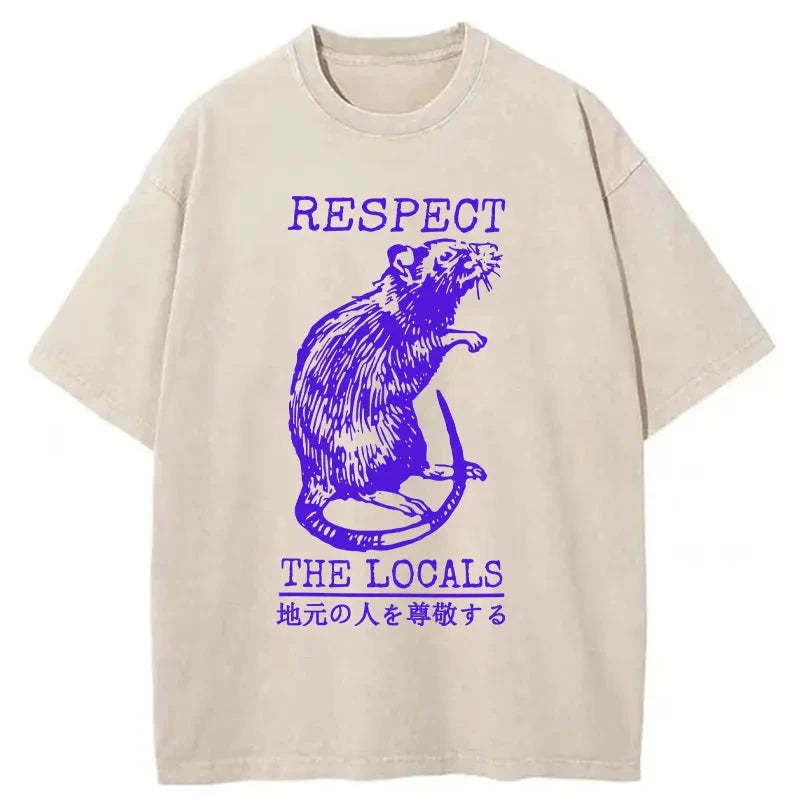 Esteem Local Rats Washed T-Shirt Unique Aesthetic Fashion Tee Gifts For Friends