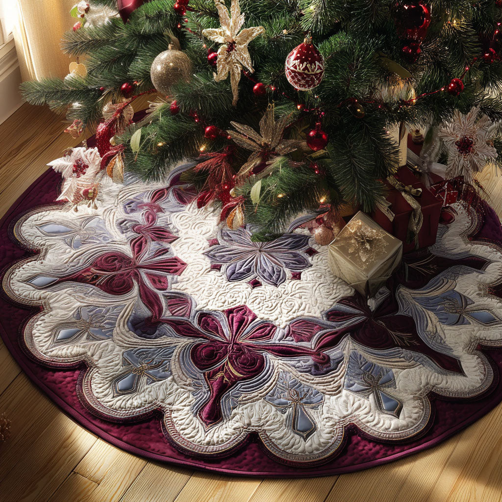 Eternal Bloom Christmas Quilted Tree Skirt Xmas Decorations Great Christmas Gifts
