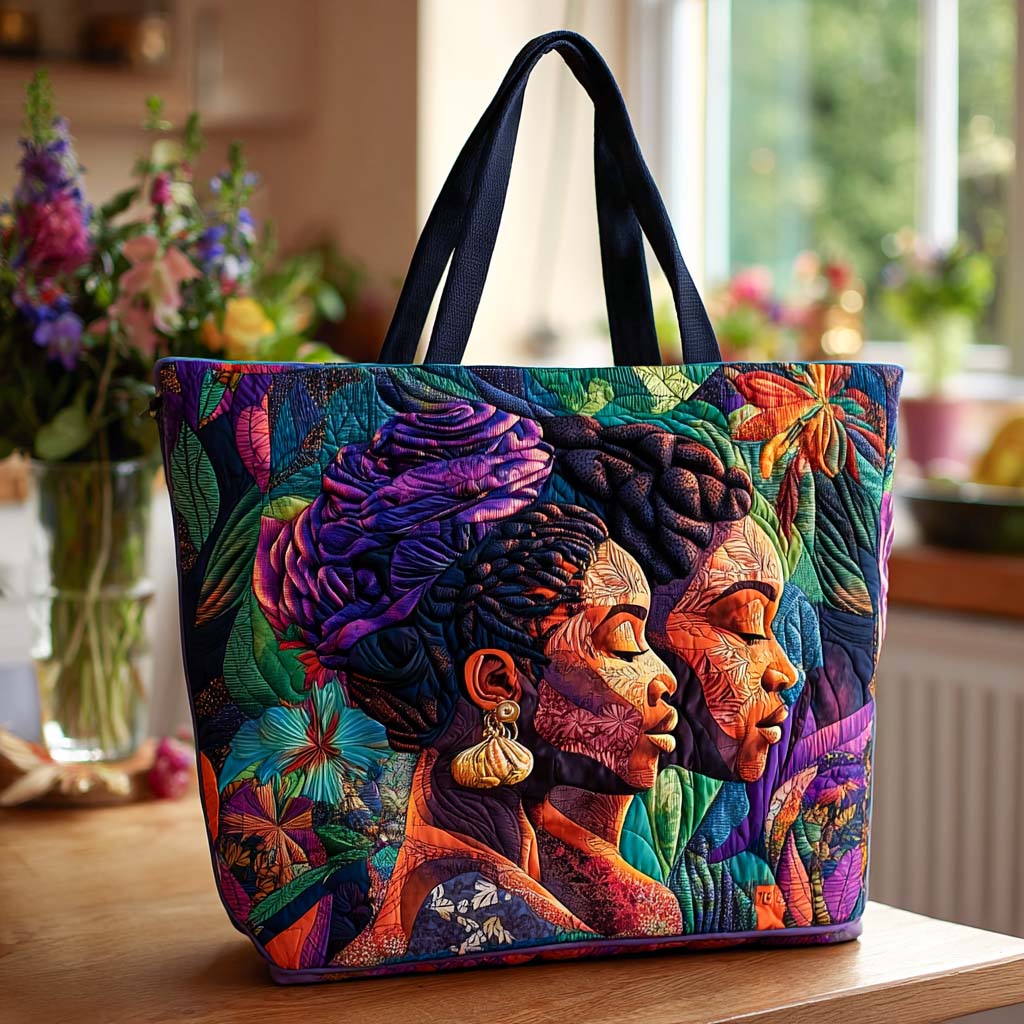 Eternal Connection Quilted Tote Bag Black History Month Gifts