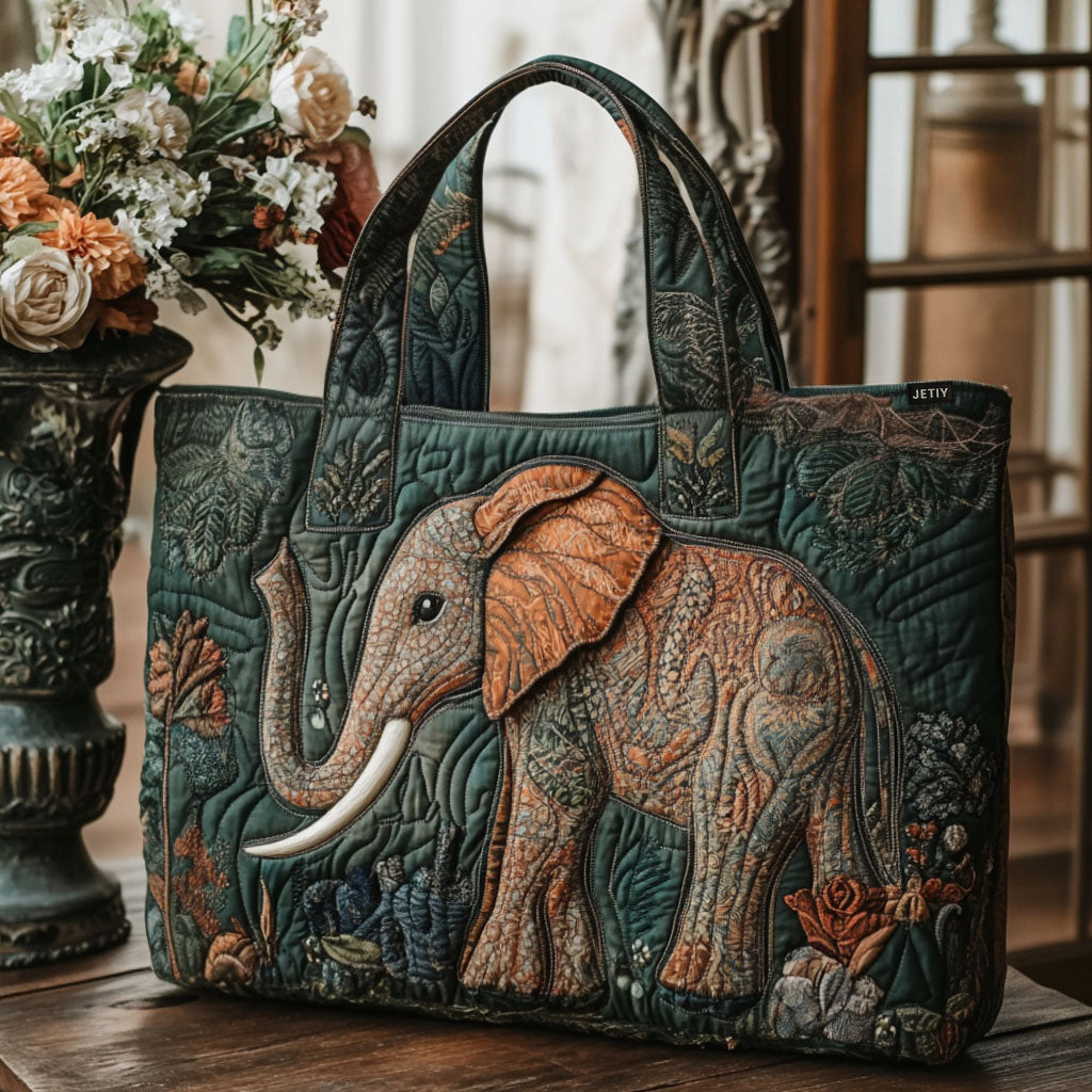 Eternal Elephant Quilted Tote Bag Best Elephant Gifts Women