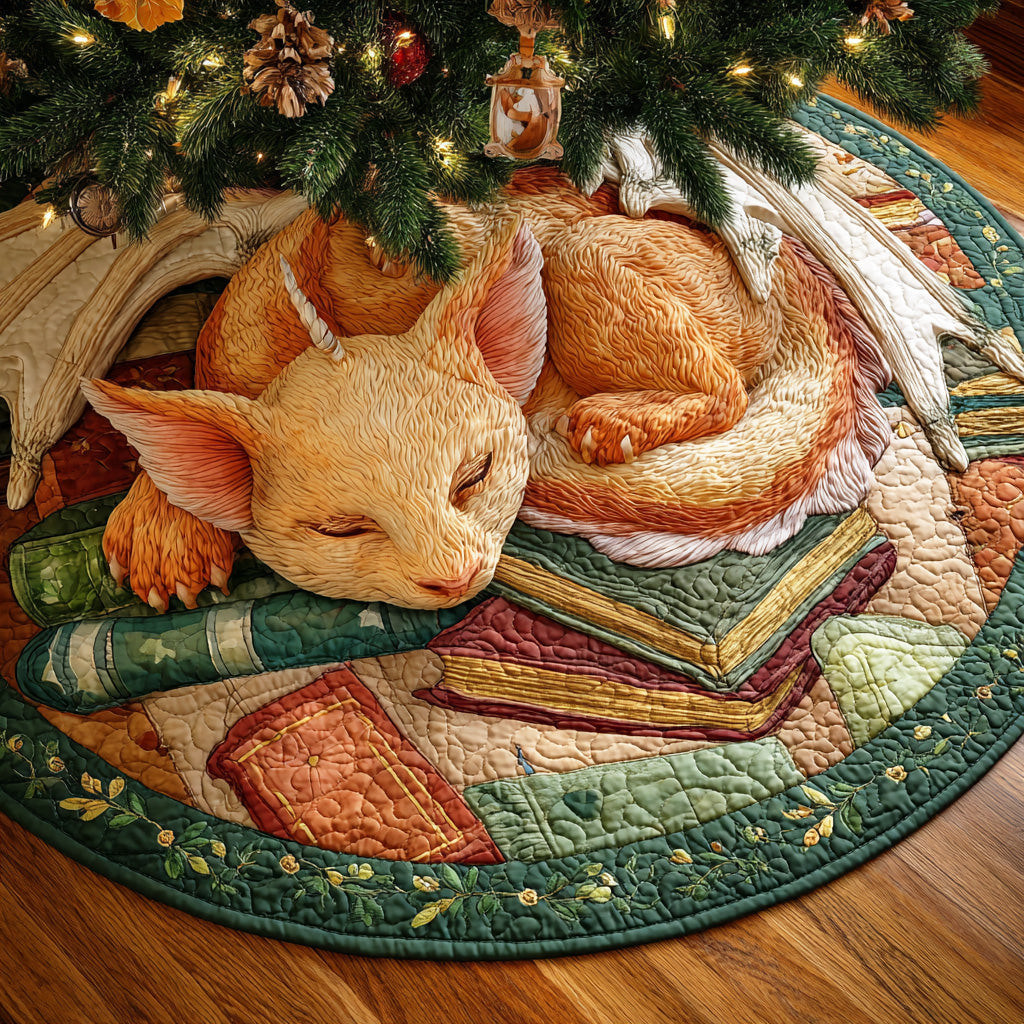 Eternal Flame Library Christmas Quilted Tree Skirt Home Decor Bookworms Christmas Gifts