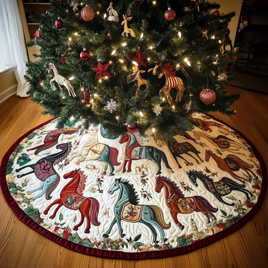 Eternal Freedom Christmas Quilted Tree Skirt Festive Christmas Home Styling Festive Tree Base Cover