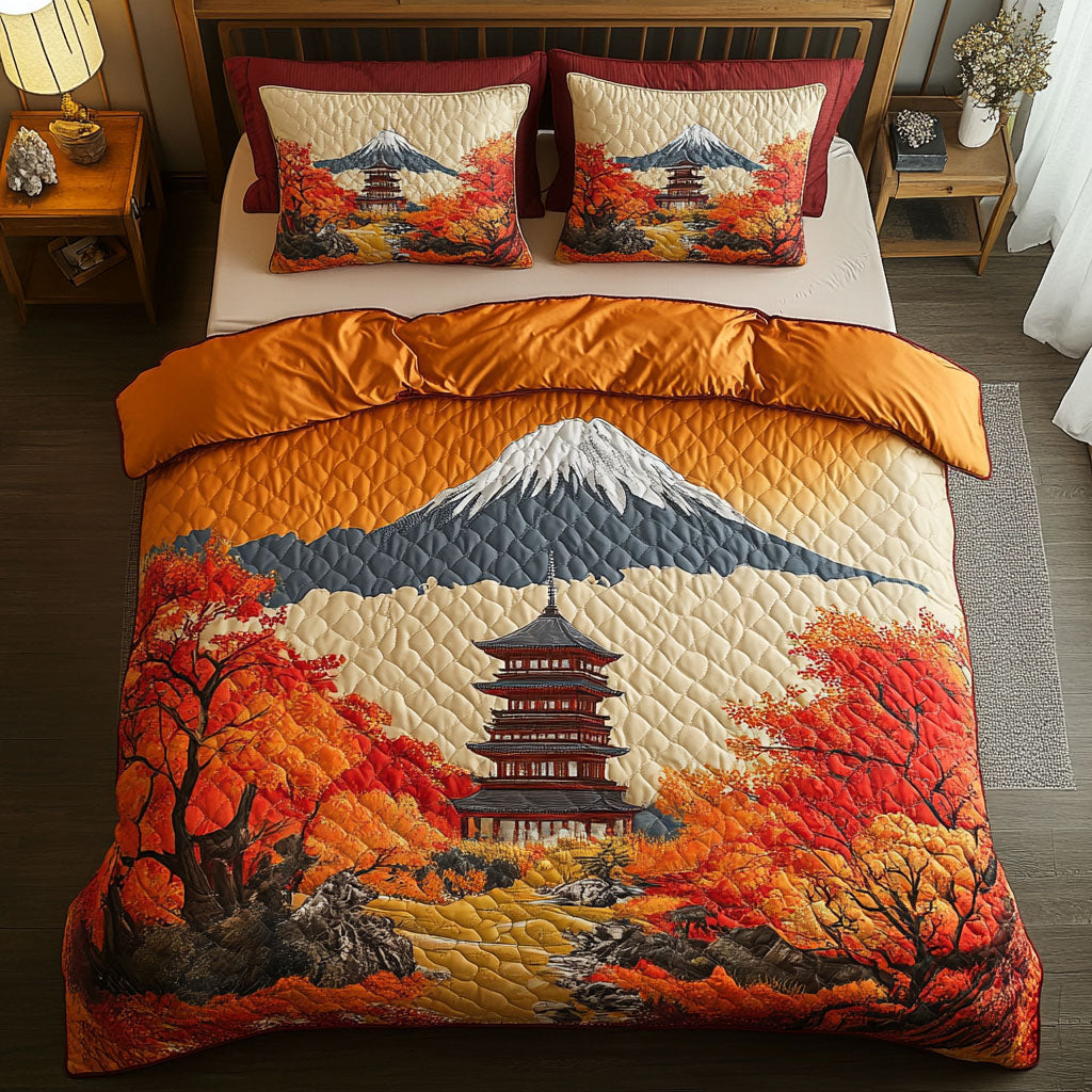 Eternal Fuji View Quilted Bedding Set Japanese Style Bedroom Ideas Christmas Present Ideas