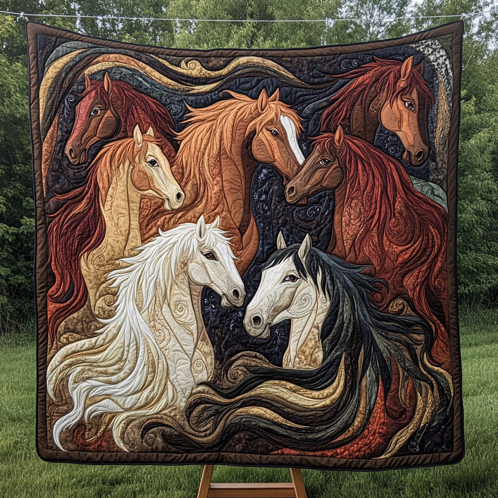 Eternal Gallop Quilted Blanket Christmas Throw Blanket Gifts For Someone Who Loves Horses