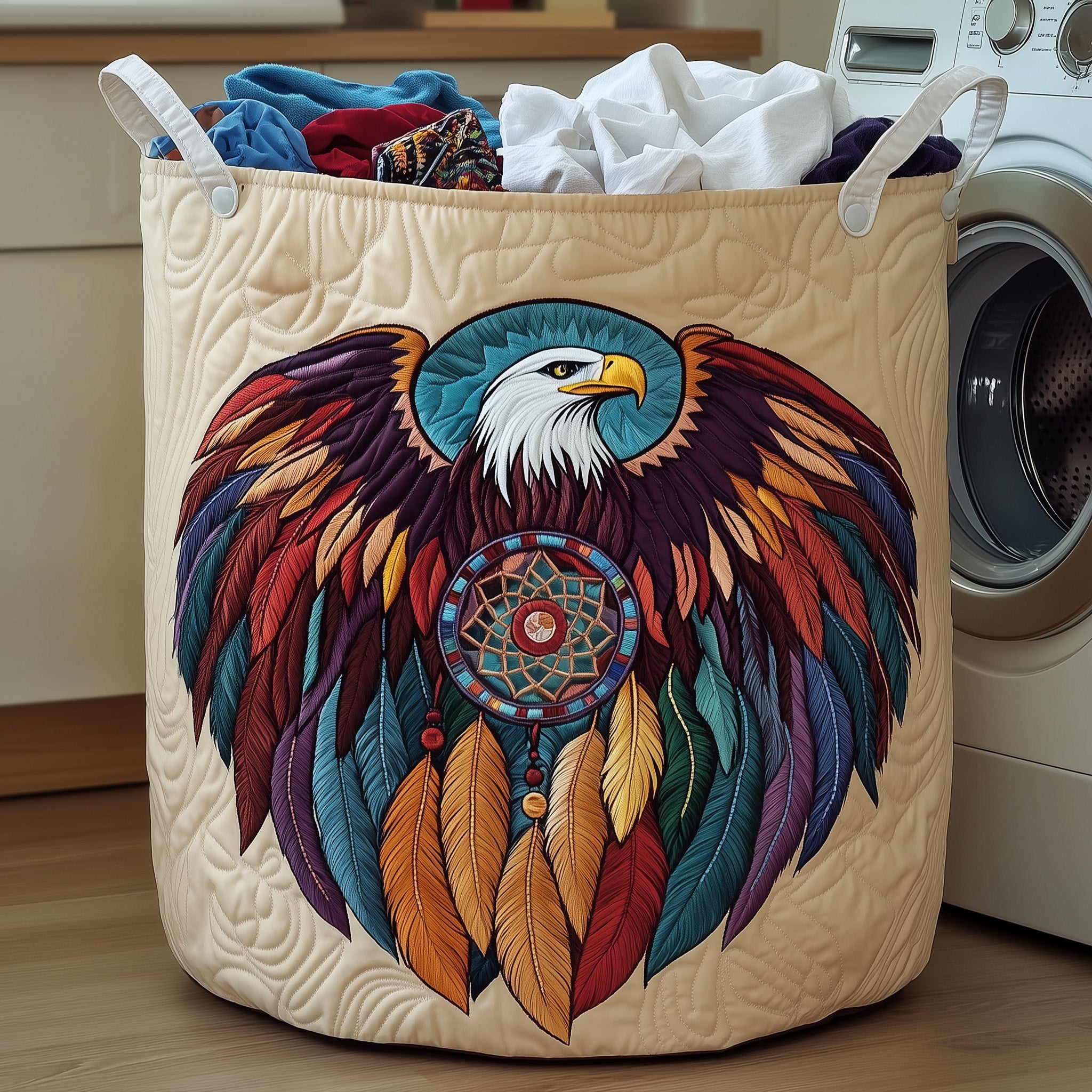 Eternal Harmony Quilted Laundry Basket Gift For Bird Lover