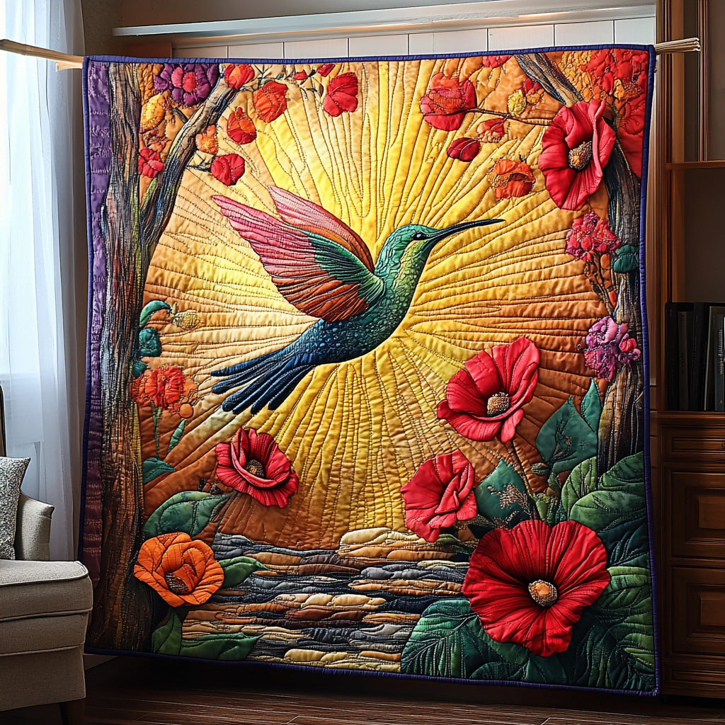Eternal Hummingbird Quilted Blanket Cute Cozy BlanketHummingbird Feeder Gift