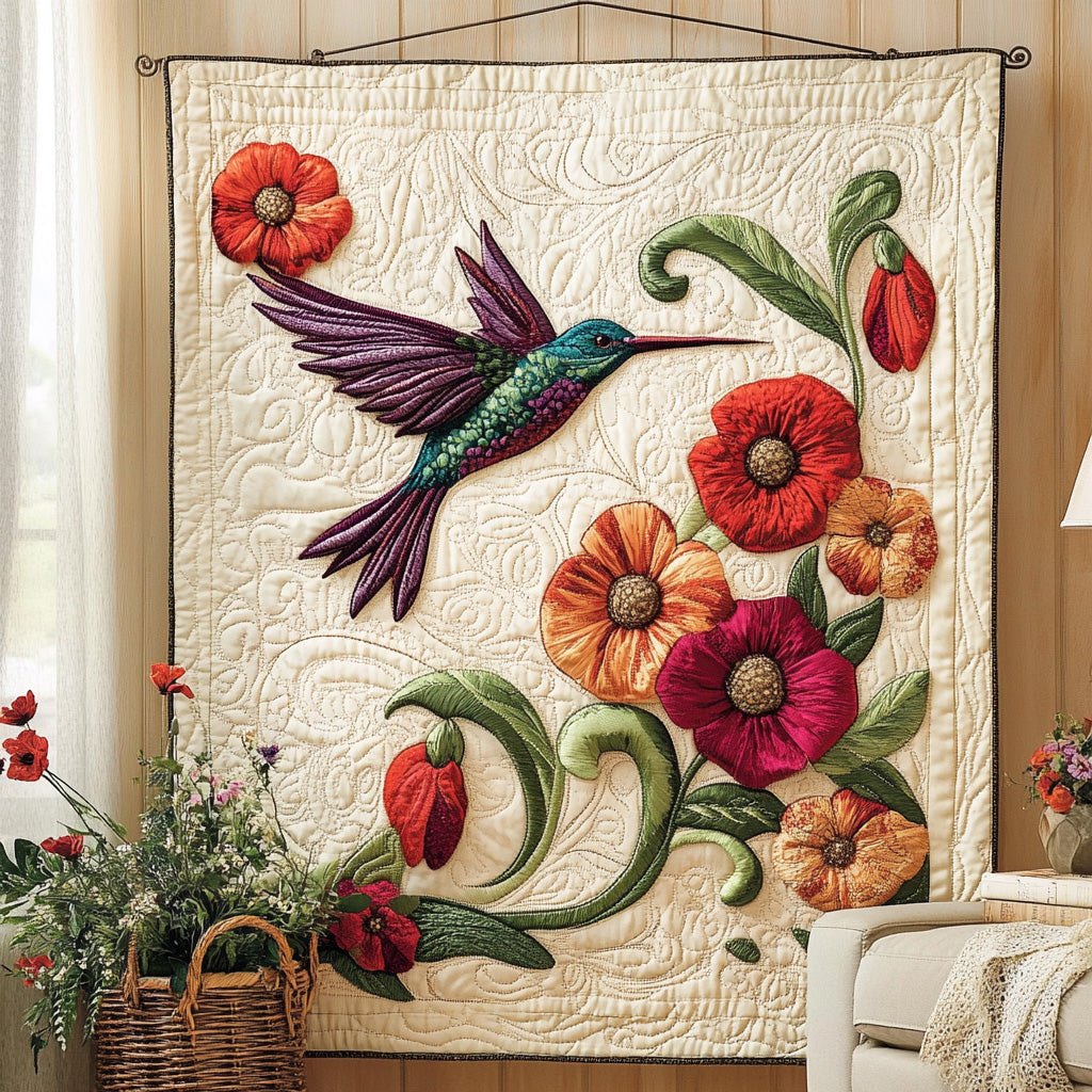 Eternal Hummingbird Quilted Blanket Cute Cozy BlanketHummingbird Gifts For Her