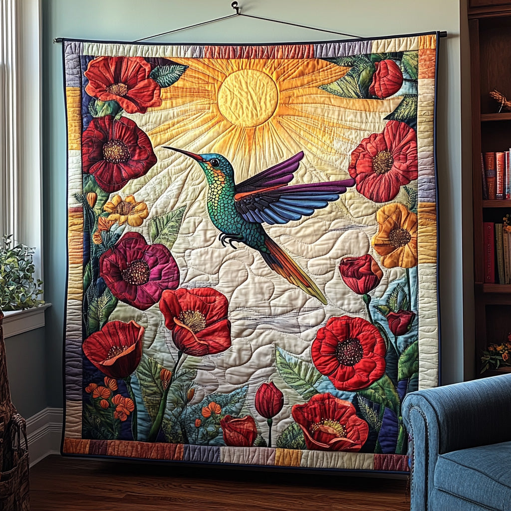 Eternal Hummingbird Quilted Blanket Cute Cozy BlanketHummingbird Gifts For Him