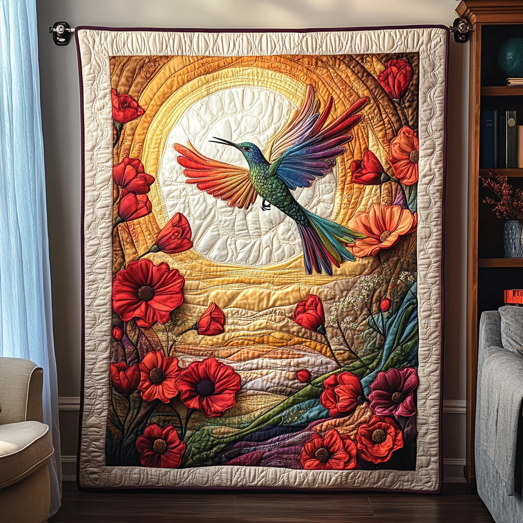 Eternal Hummingbird Quilted Blanket Cute Cozy BlanketHummingbird Gifts For Mom Mother's Day