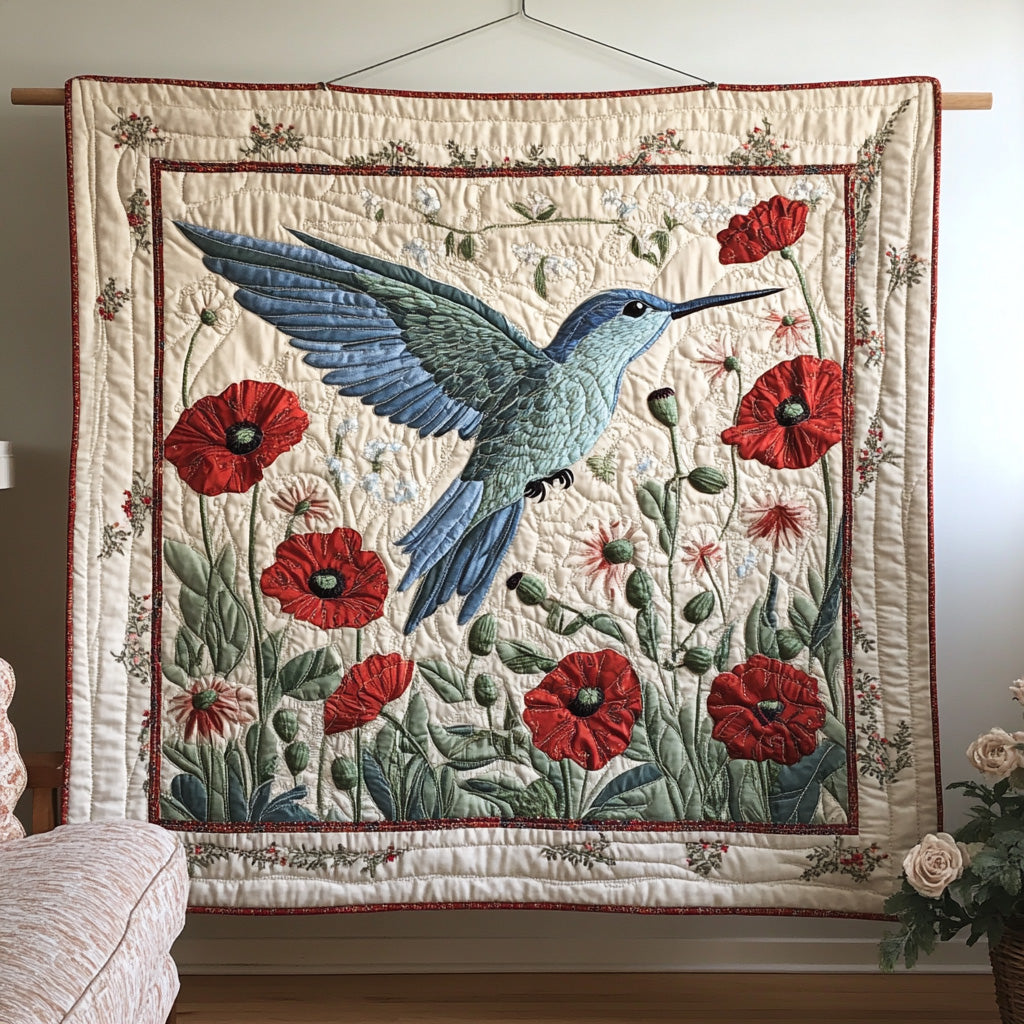 Eternal Hummingbird Quilted Blanket Cute Cozy BlanketHummingbird Mother's Day Gifts