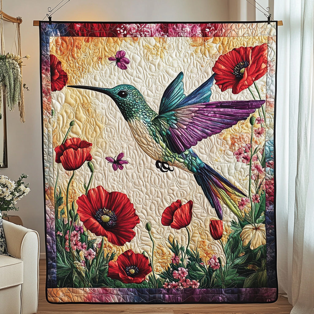 Eternal Hummingbird Quilted Blanket Cute Cozy BlanketUnique Gifts For Hummingbird Lovers