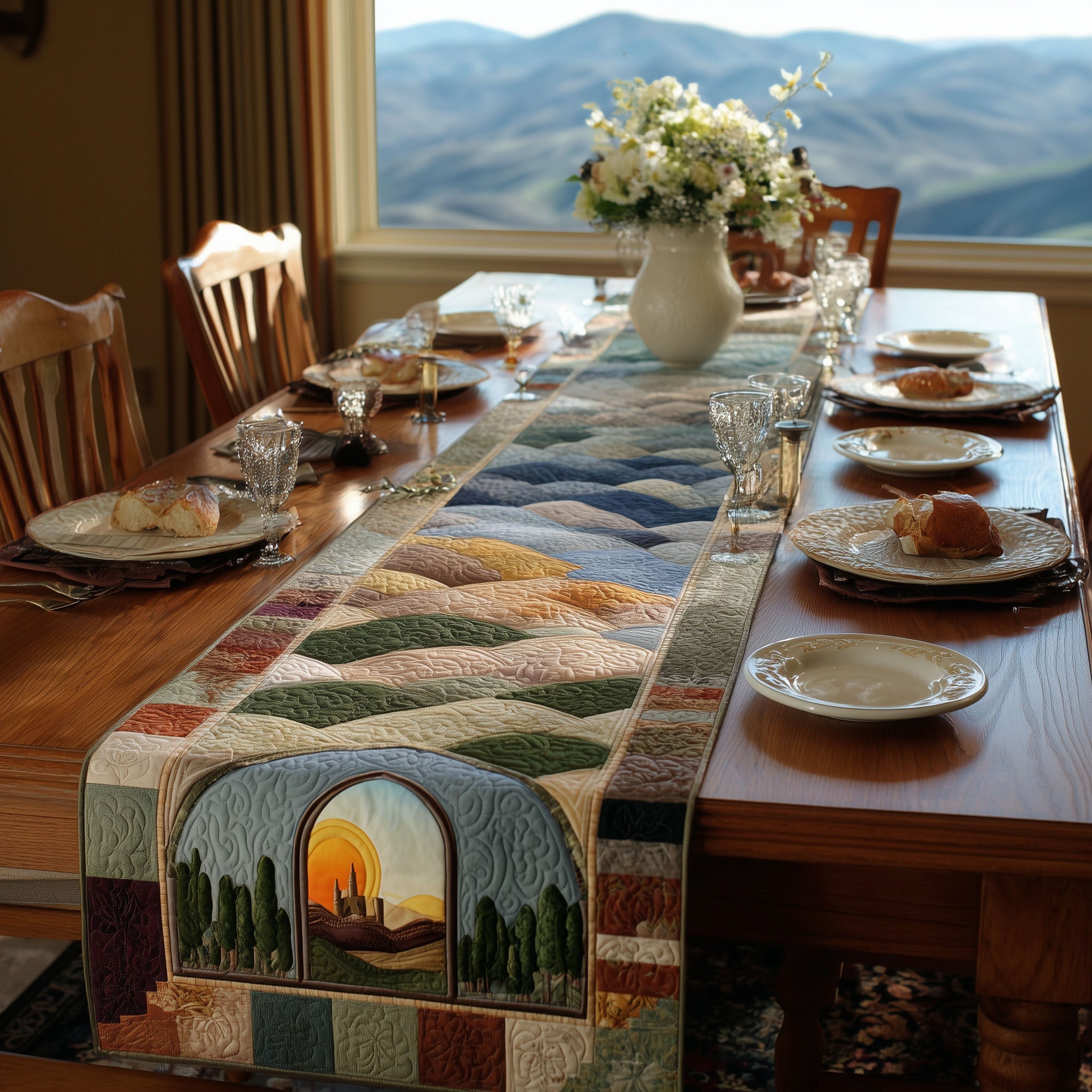 Eternal Kingdom Quilted Table Runner Elegant Christmas Table Runners Christmas Presents For Christians