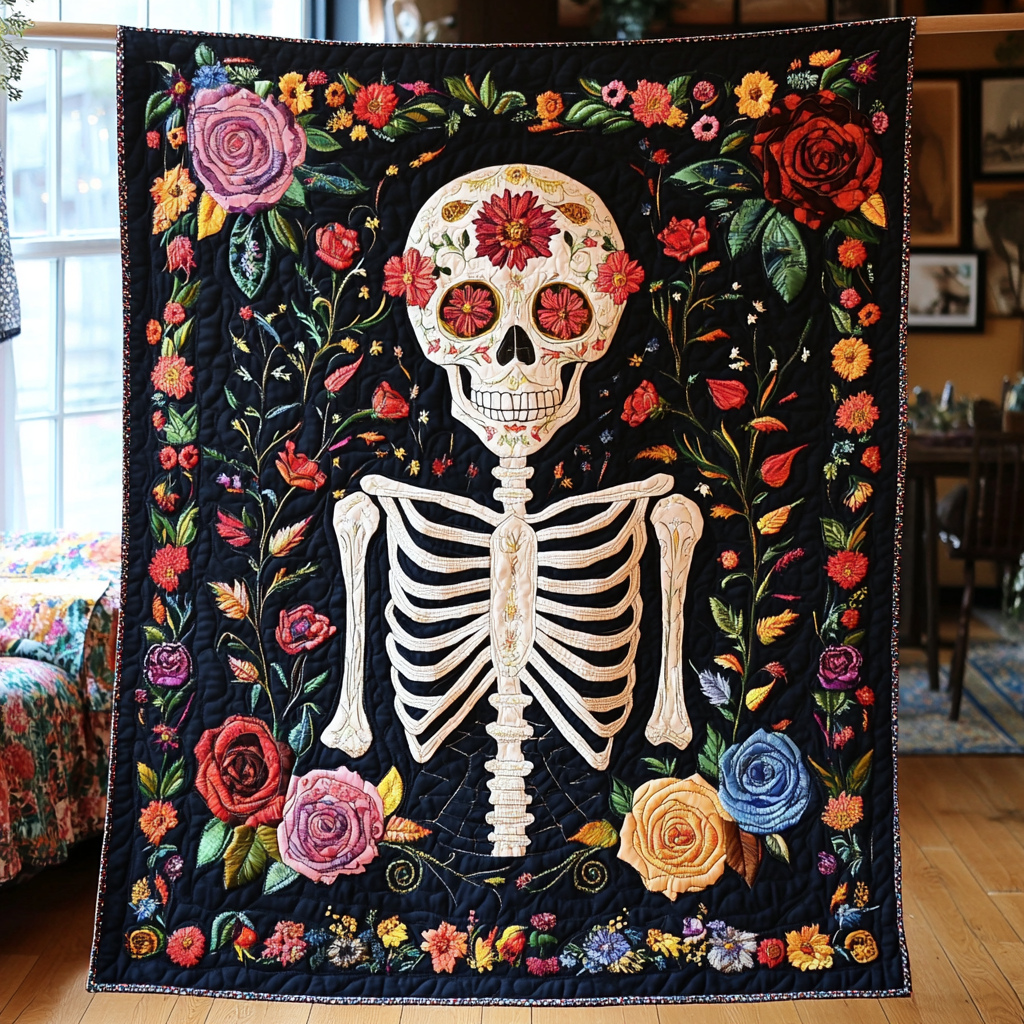 Eternal Life Quilted Blanket Skull Presents For Her