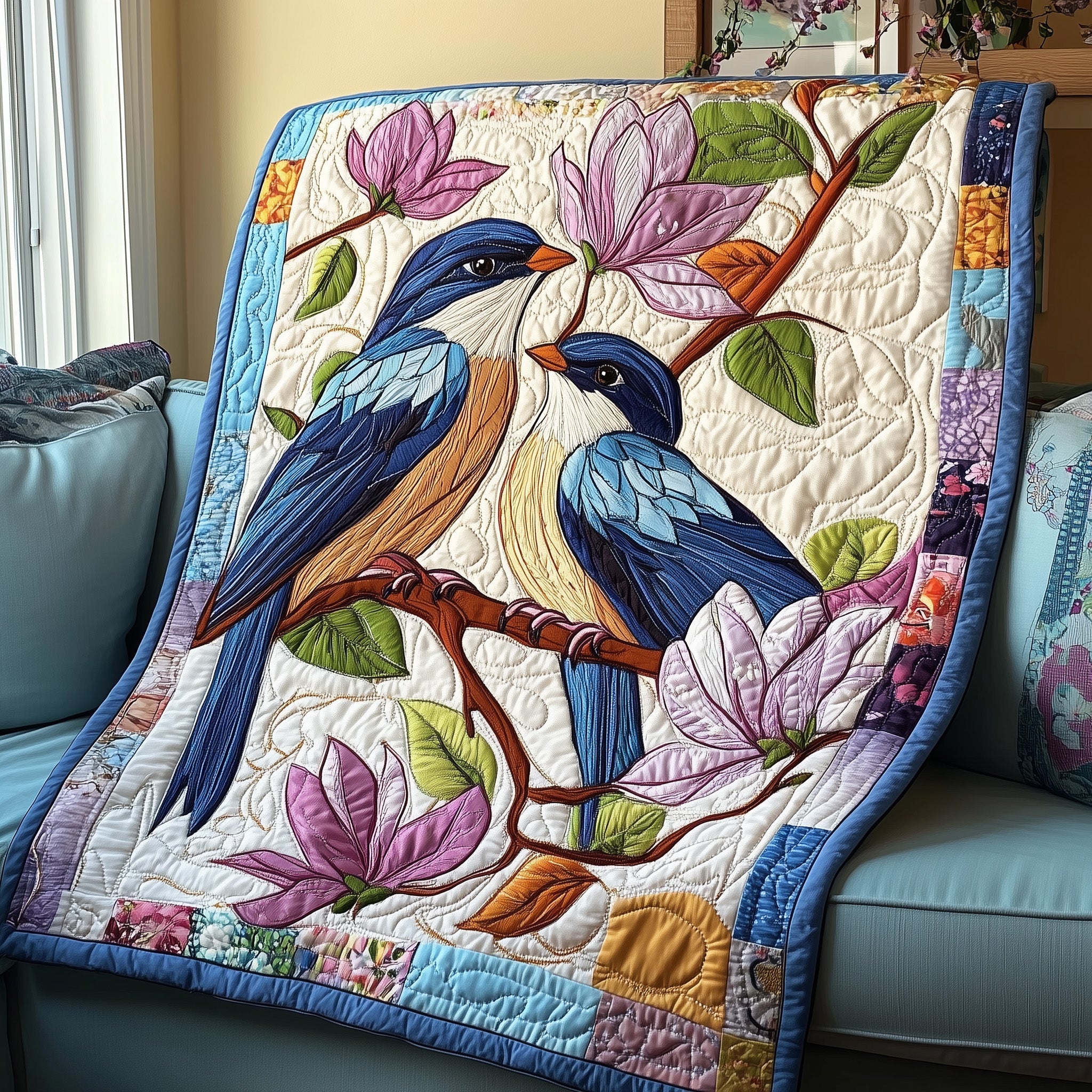 Eternal Love Quilted Blanket Couch Throw BlanketBest Presents For Bird Watchers