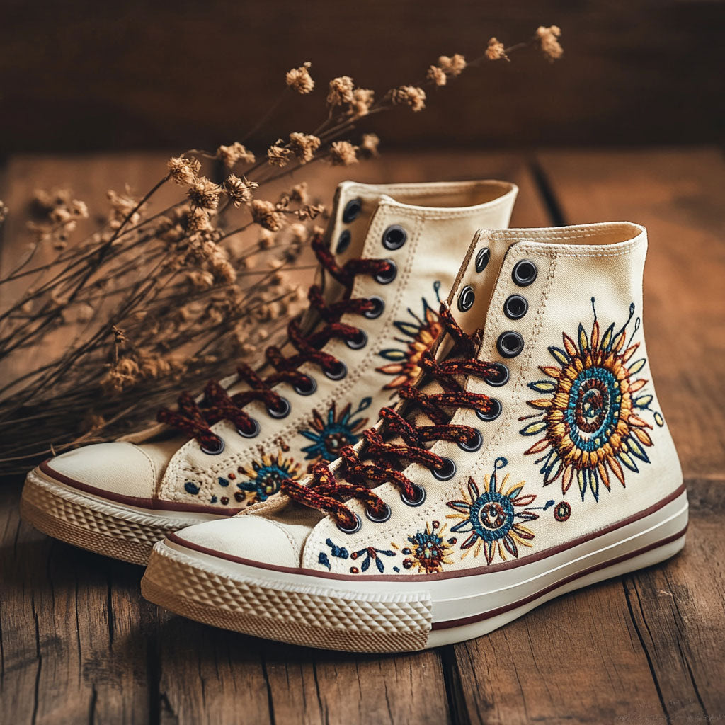 Eternal Mandala Canvas High Tops Versatile Merch Wear