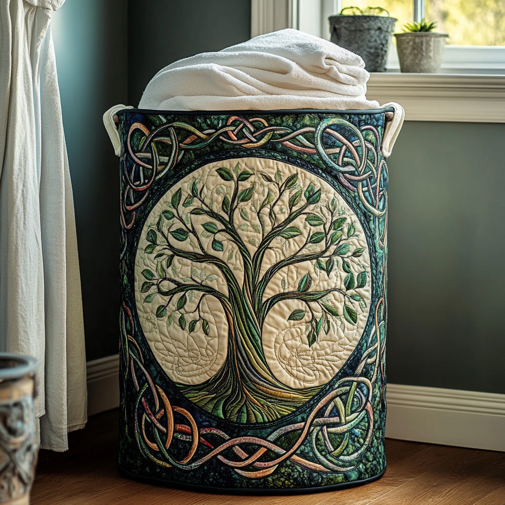 Eternal Roots Quilted Laundry Basket Ideal Gift For Mom