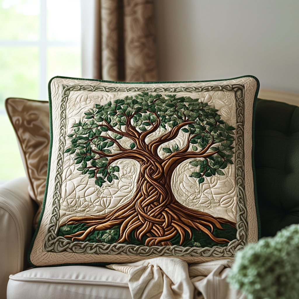 Eternal Roots Quilted Pillow Case Cute Pillow Covers Tree Of Life Gifts For Men