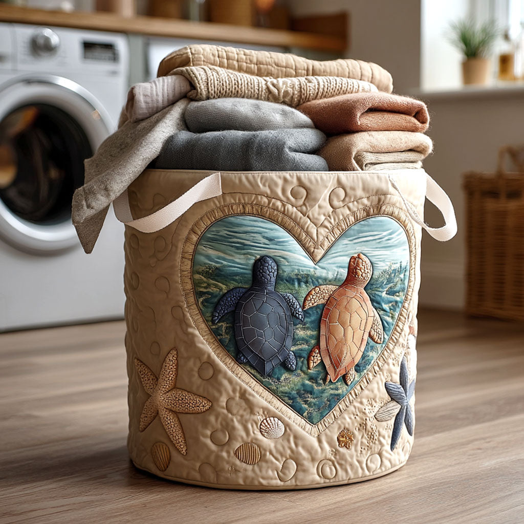 Eternal Shell Quilted Laundry Basket Luxury Quilted Laundry Bin Gift for Organized Living