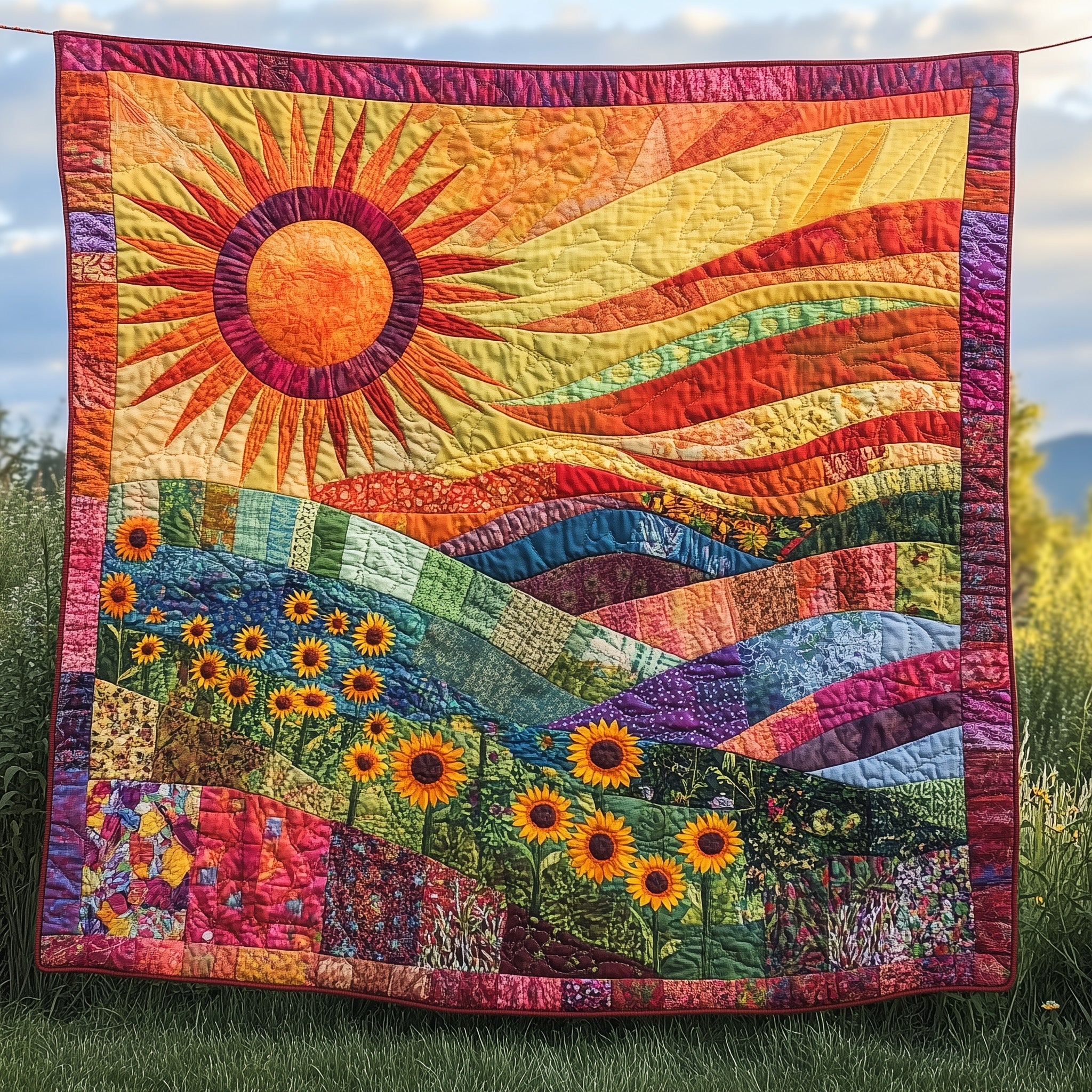Eternal Sunshine Quilted Blanket Couch Throw BlanketBest Gifts For Hippies