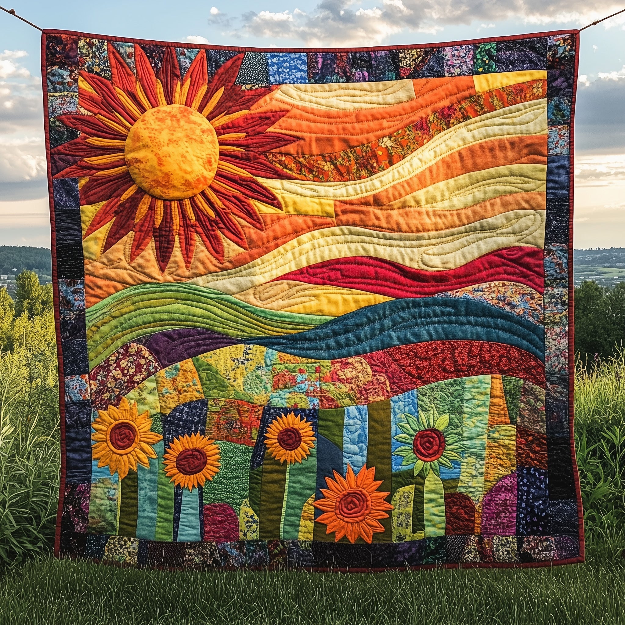 Eternal Sunshine Quilted Blanket Couch Throw BlanketGifts For Hippie Friends